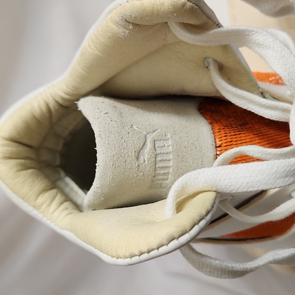Alexander McQueen X Puma Hightop White and Orange Sneakers (M Size 10) - Picture 12 of 16